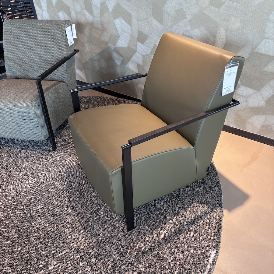 Alowa fauteuil donkergroen leer