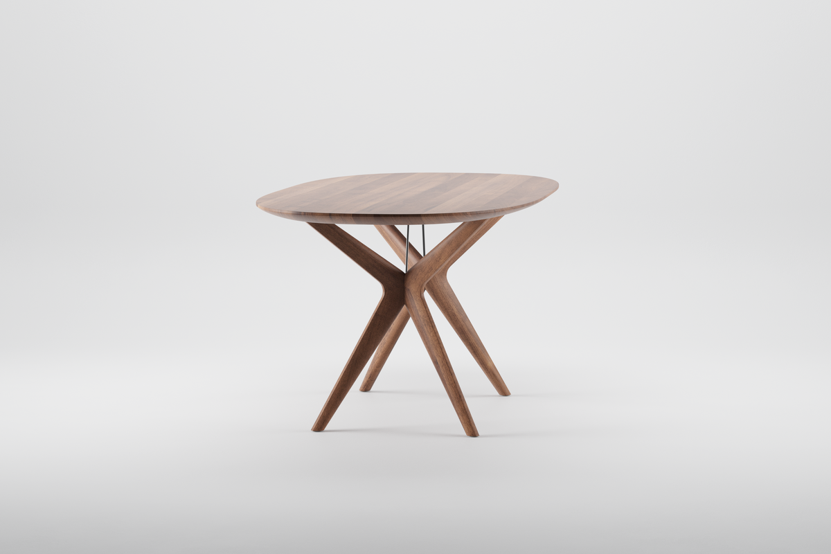 Lakri eettafel artisan hout ovaal